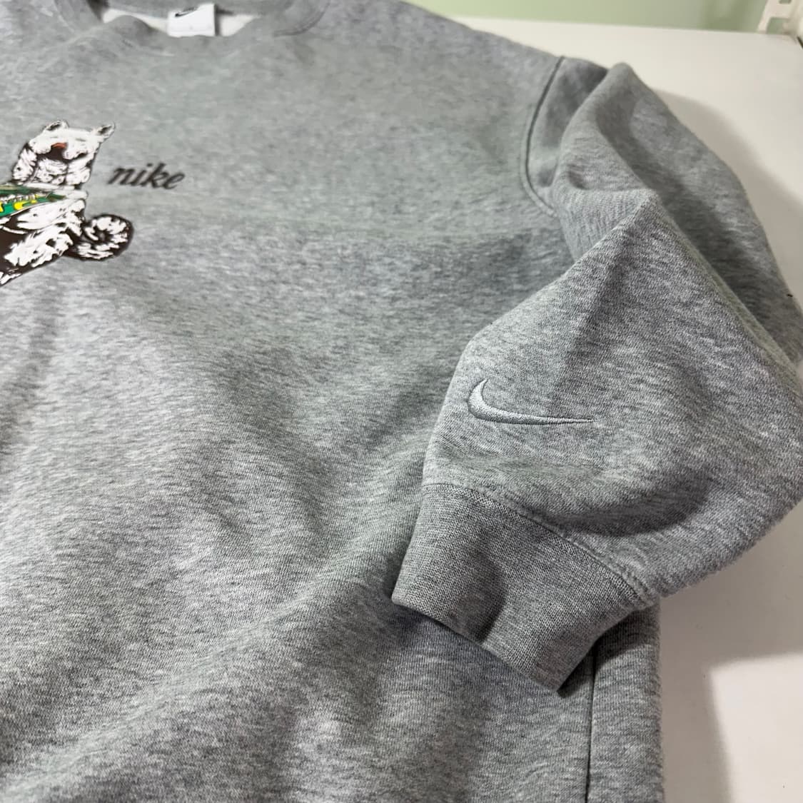L 나이키 그레이 오버핏 진돗개덩크 코튼 맨투맨 상품이미지5