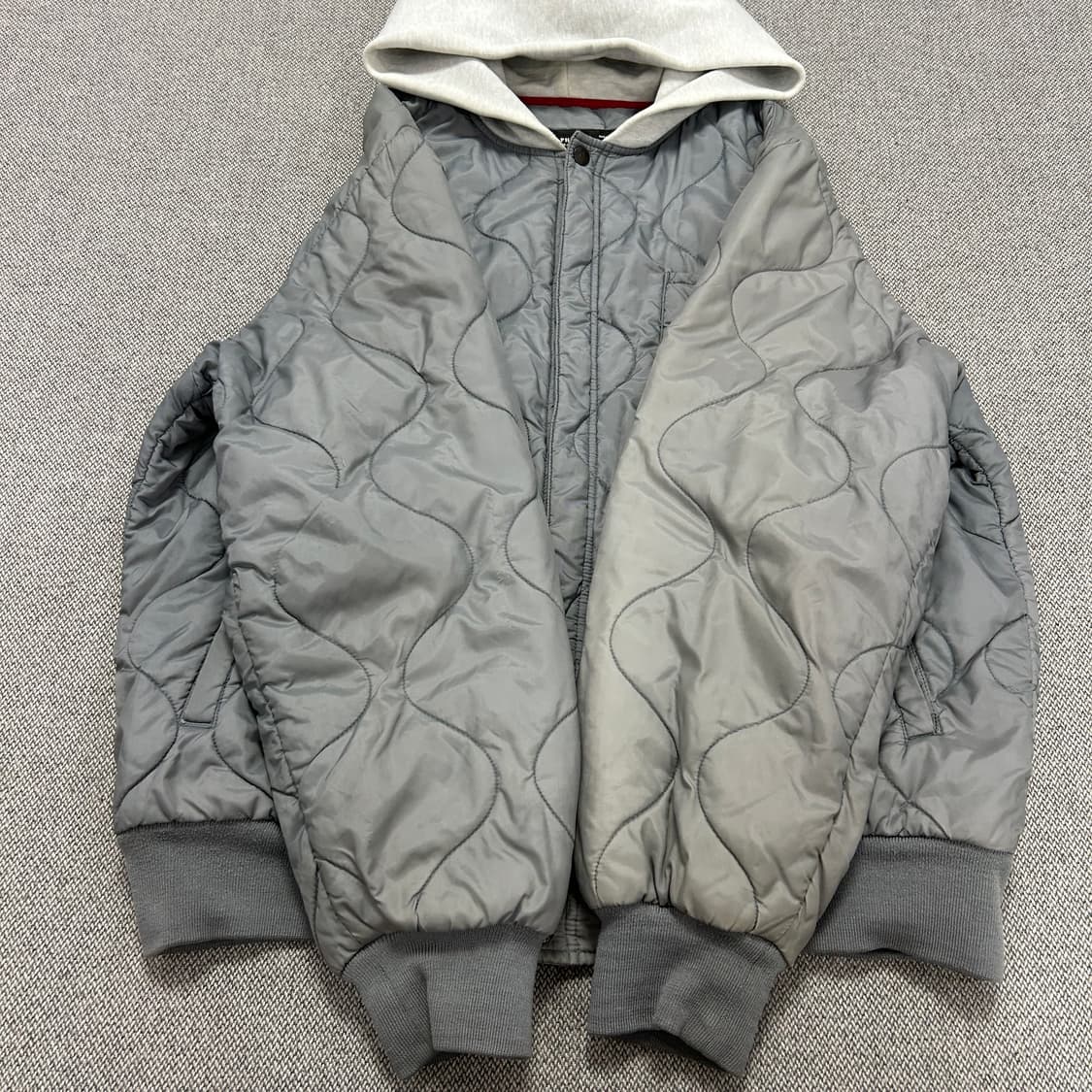 폴로 빈티지 성조기 후드 퀼팅 자켓(L) 상품이미지4