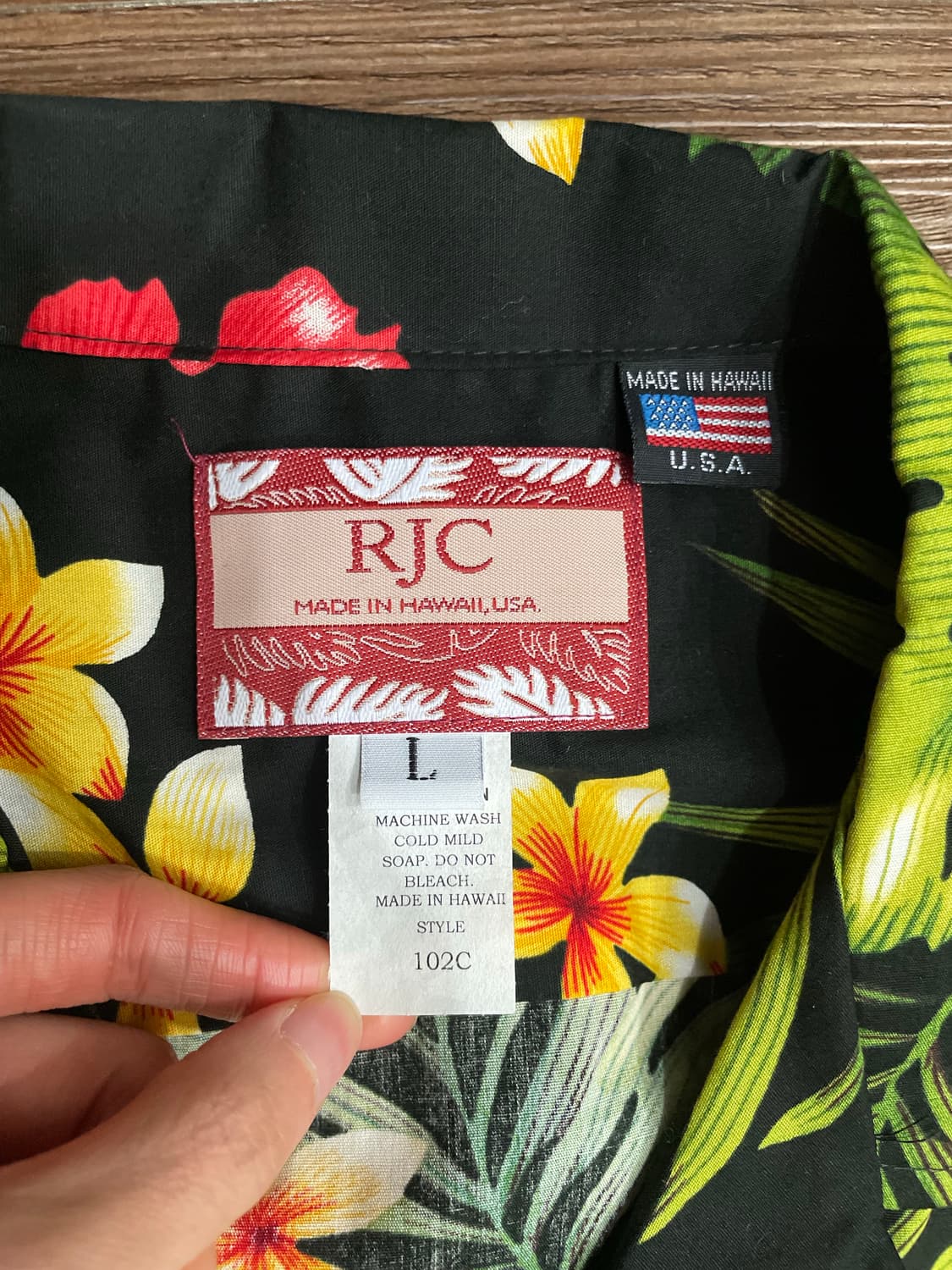 RJC Made In Hawaii 히비스커스 트로픽 하와이안 셔츠 블랙 상품이미지8
