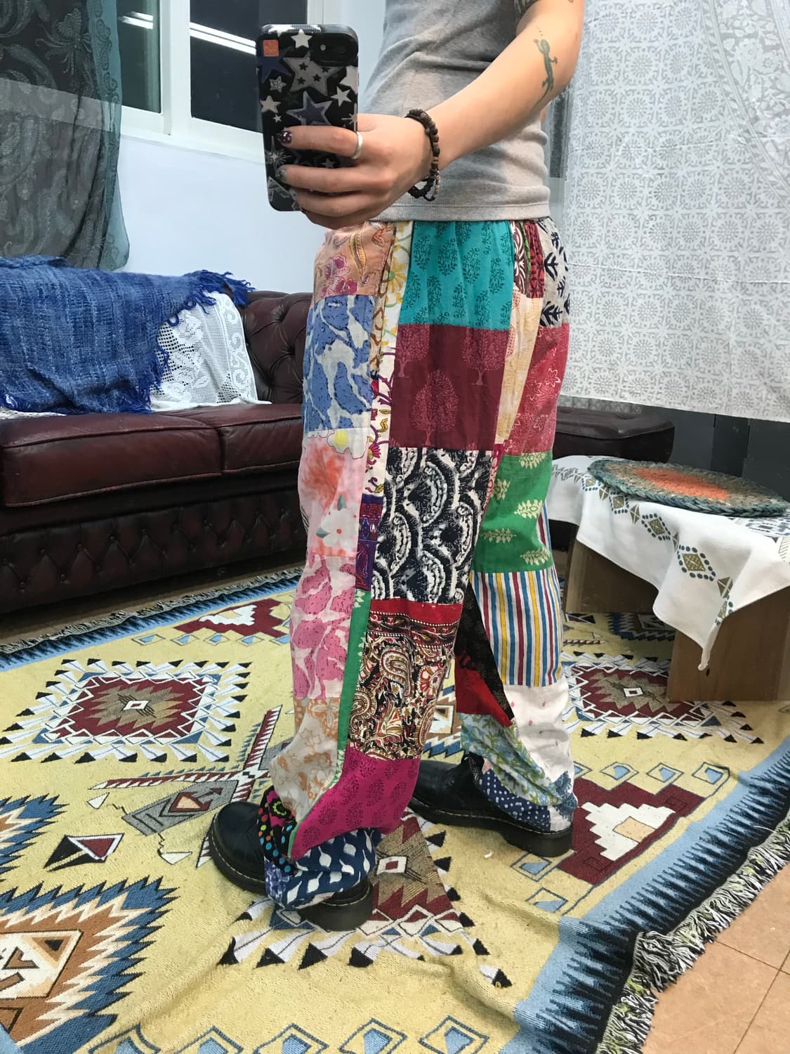 빈티지 패치워크 패턴 밴딩 팬츠 (Z1001) 상품이미지2