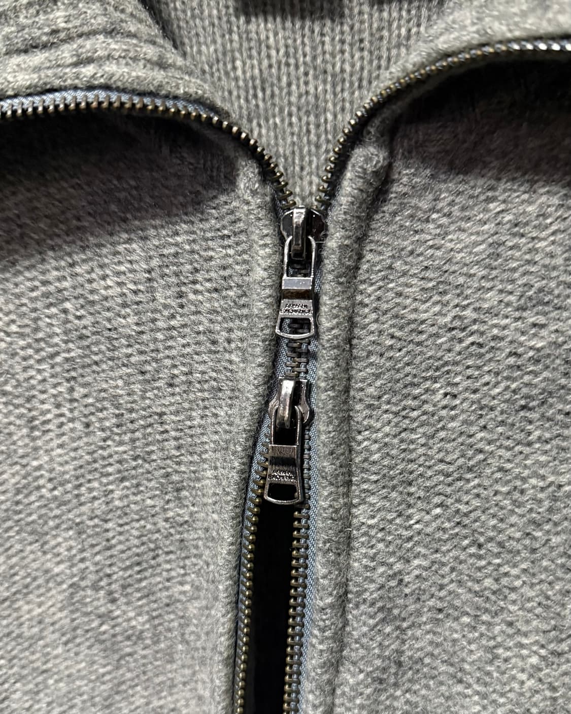 아르마니 익스체인지 램스울 양 모 하이넥 니트 스웨터 집업 투웨이 명품  상품이미지4