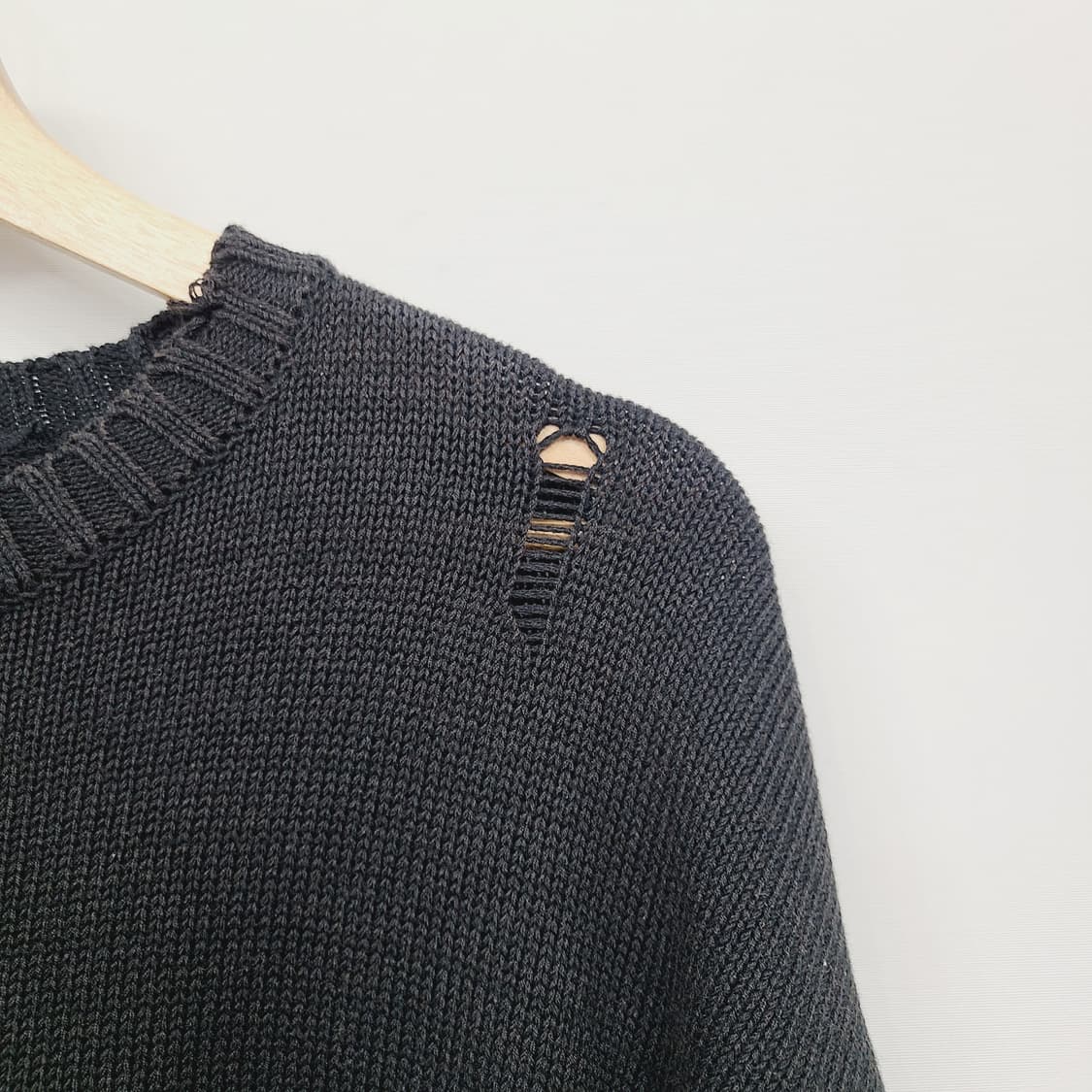 [정품] 캐피탈 5G 코튼 본 크루넥 스웨터 블랙 3사이즈 상품이미지5