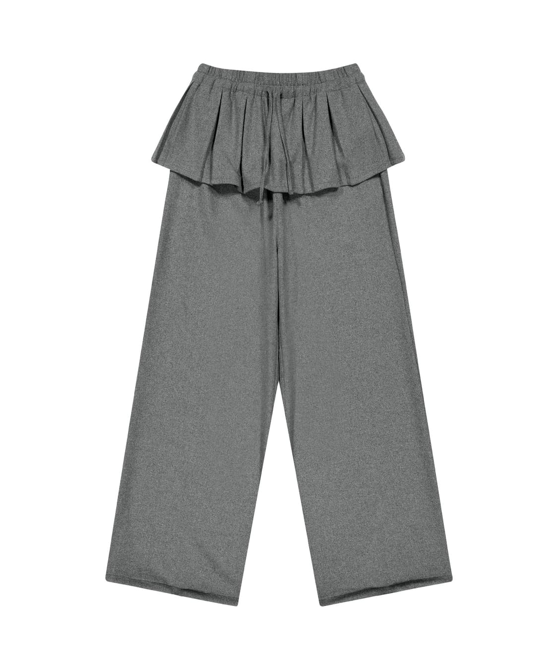 PLEATS OVER WOOL PANTS GREY 상품이미지1