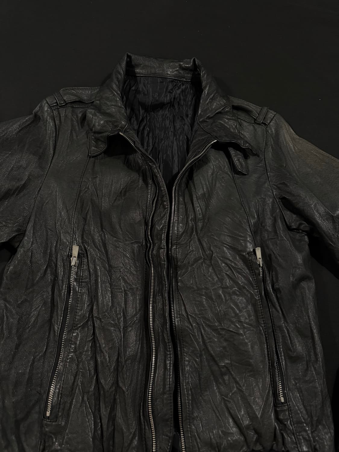 Pigskin Leather Zip Jacket 상품이미지6