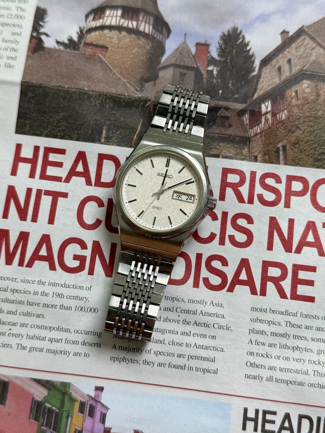 Seiko 세이코 쿼츠 SPRIT 헤링 본조 직물패턴 다이얼 Day-Da 상품이미지2