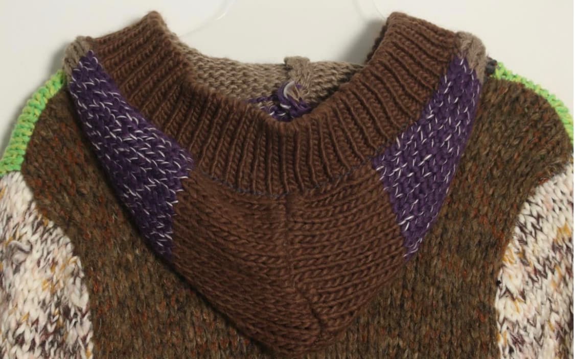 롱 니트 스트라이프 후드 스웨터 니트원피스 일본빈티지 모리 아오이유우 상품이미지2