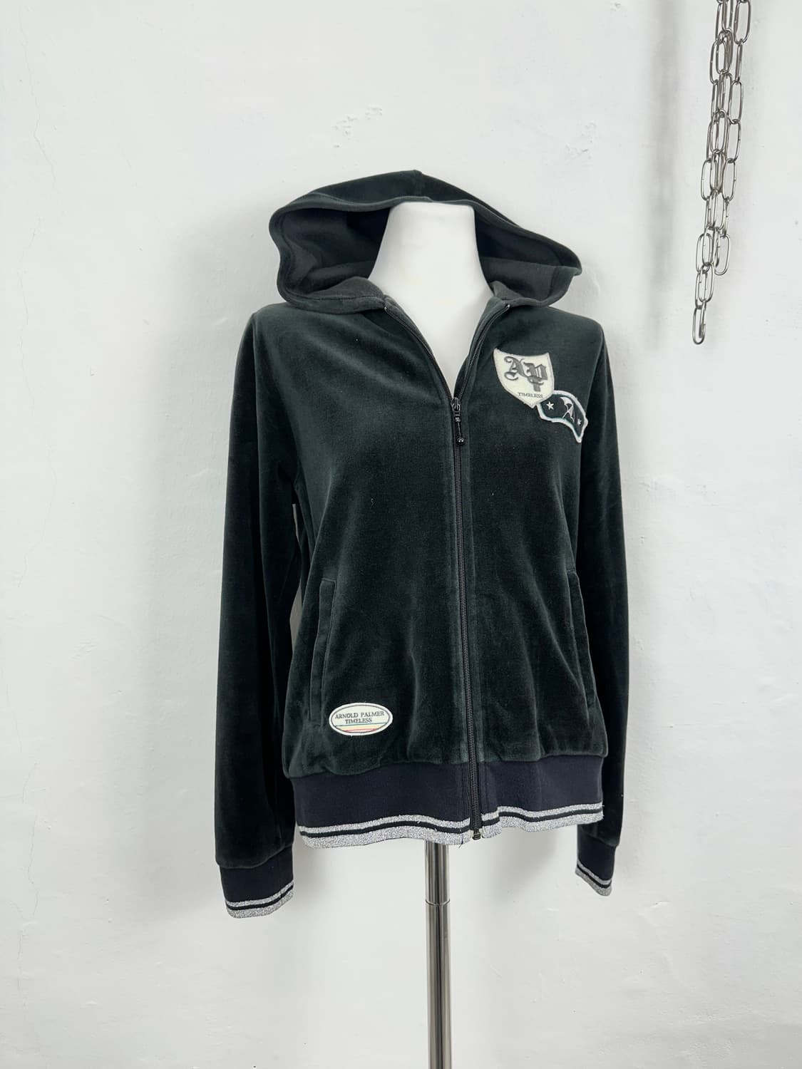 Arnold Palmer Velour Patch Hoodie Zip-Up 상품이미지1