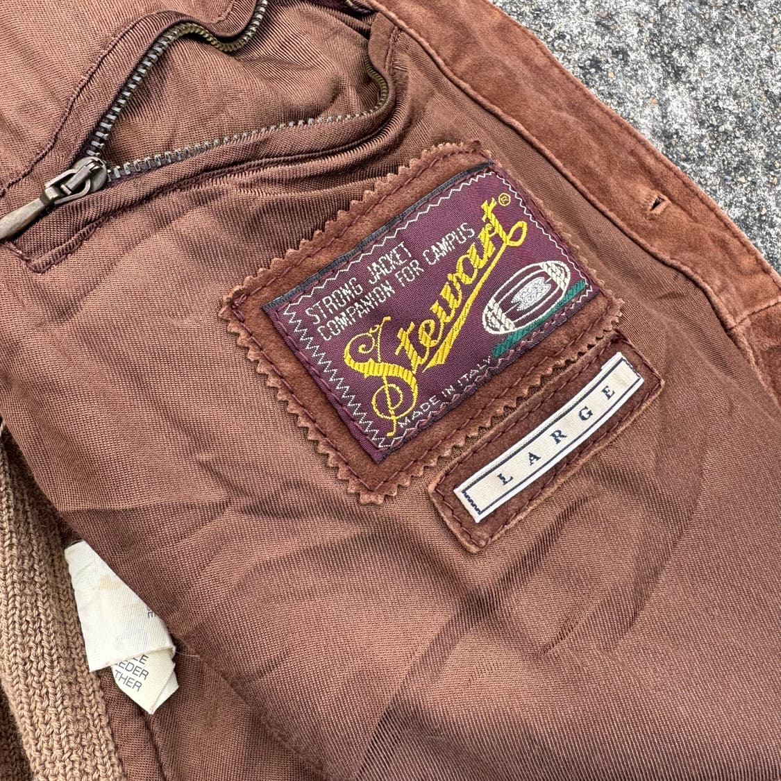 [L~XL] Made In Italy 가죽 디테일 니트 가디건 자켓 상품이미지6