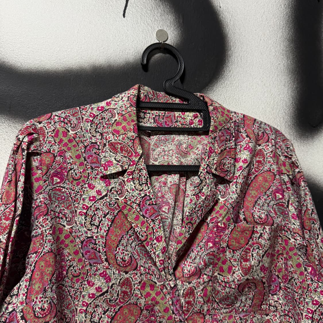 VTG 빈티지 페어리 핑크 페이즐리 퍼프 슬리브 블라우스 자켓 상품이미지3