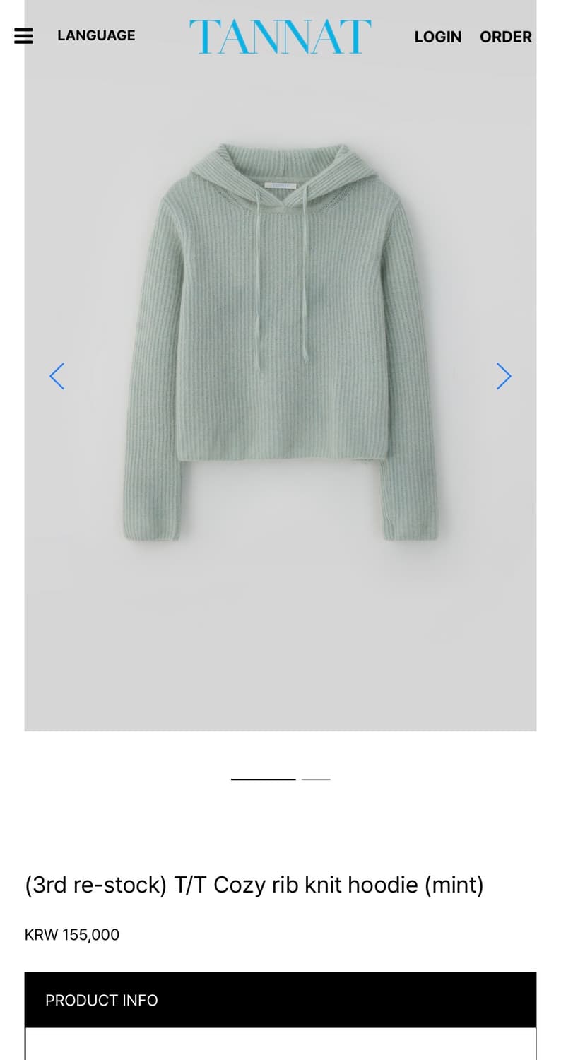 타낫 tannat 니트후드  상품이미지1