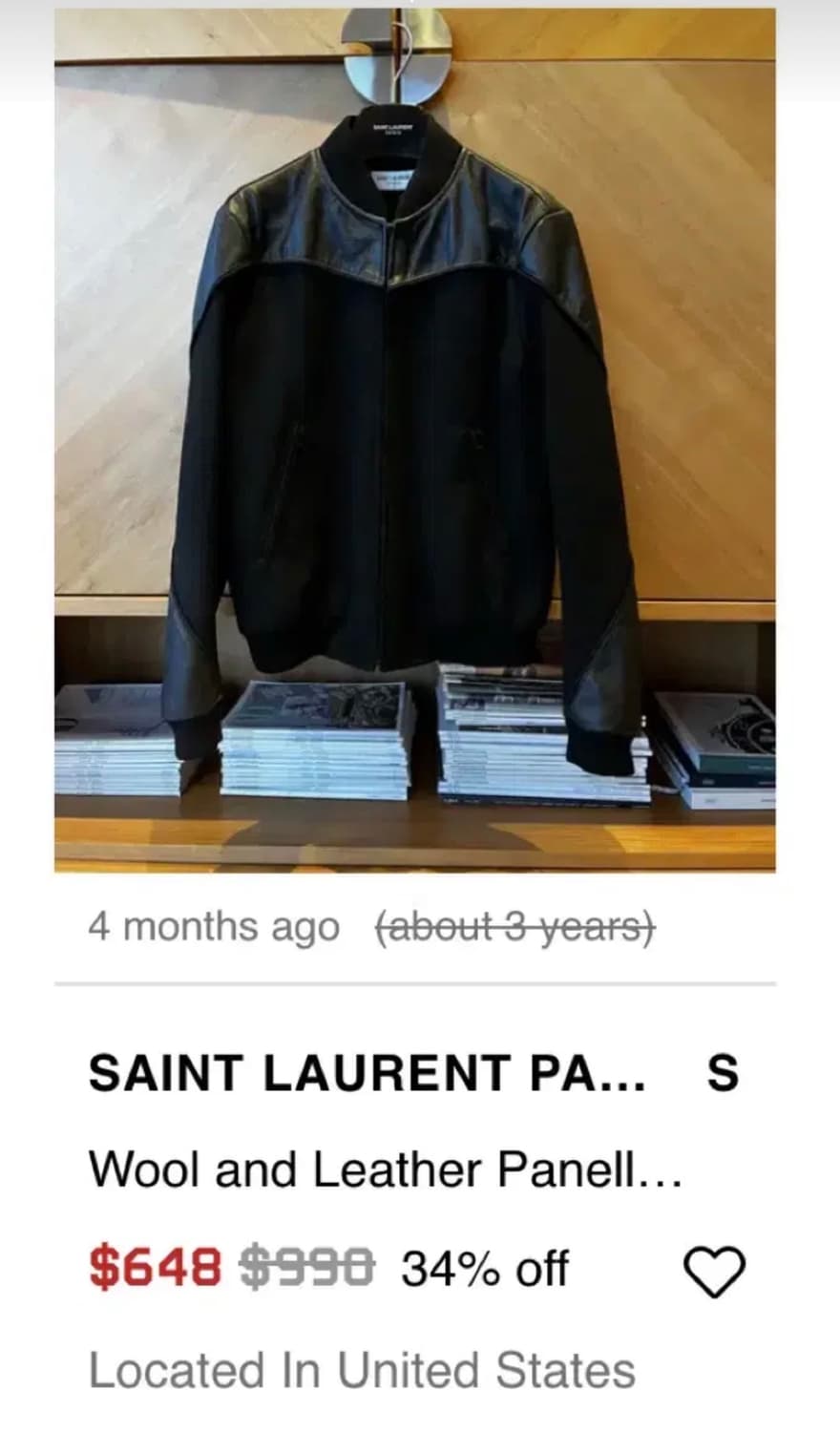 18FW 생로랑 울앤레더 자켓 48 상품이미지5