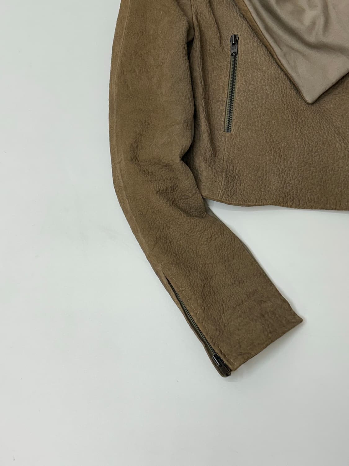 VTG 양가죽 투웨이 하이넥 크롭 라이더 자켓 상품이미지4