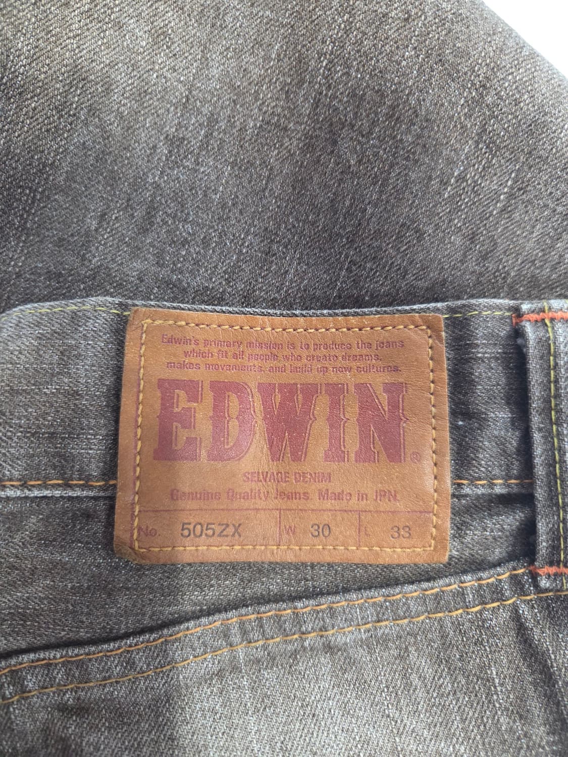 에드윈(EDWIN) 505ZX 머드 워싱 셀비지 데님 팬츠 상품이미지5