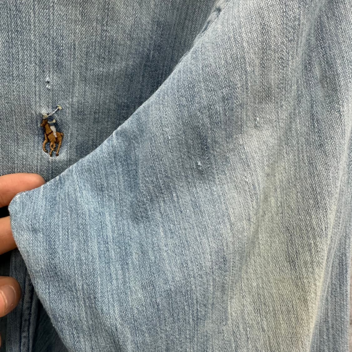 90 폴로 랄프로렌 남자 워싱 데님 셔츠 상품이미지7