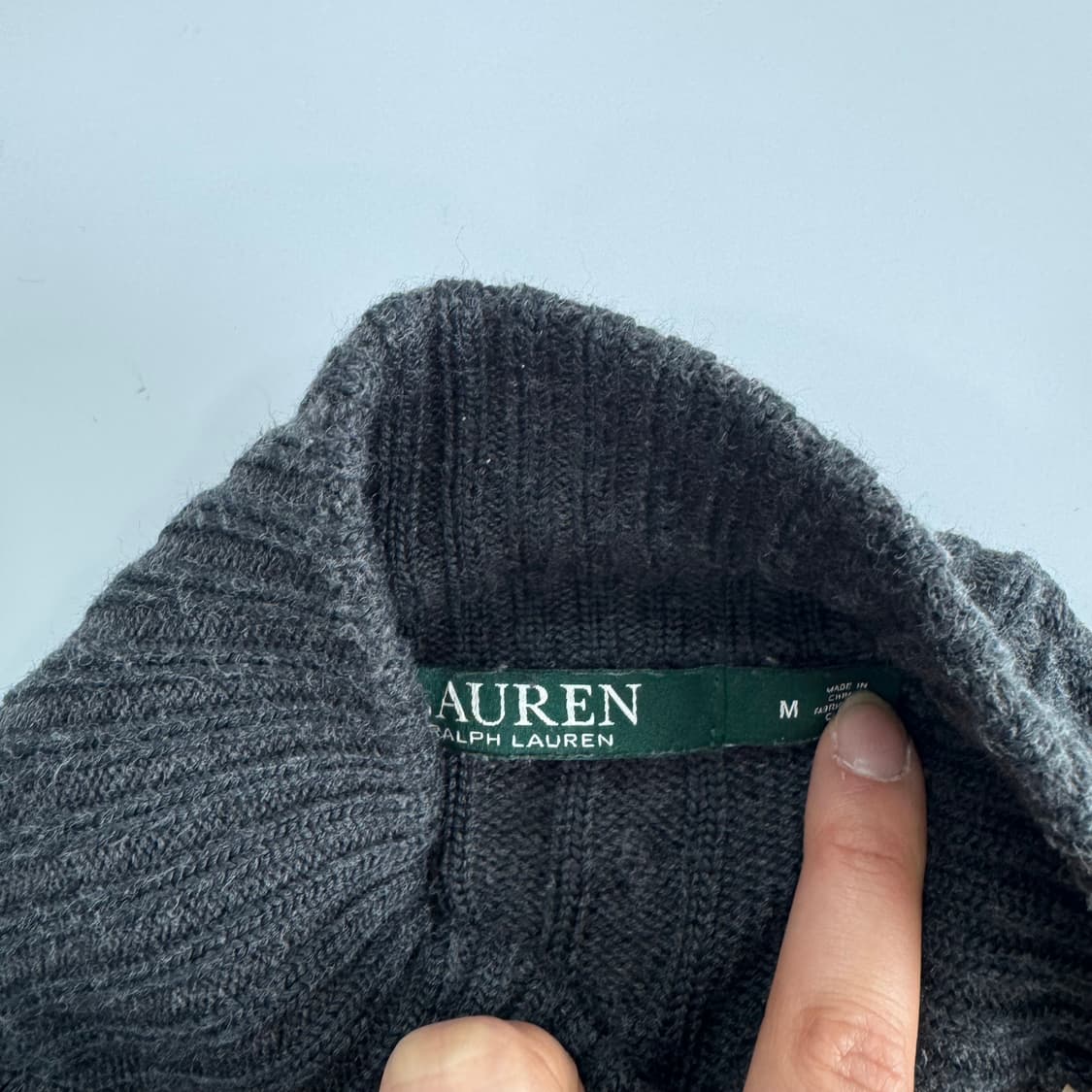 Polo 폴로 차콜 케이블 니트 집업  상품이미지5