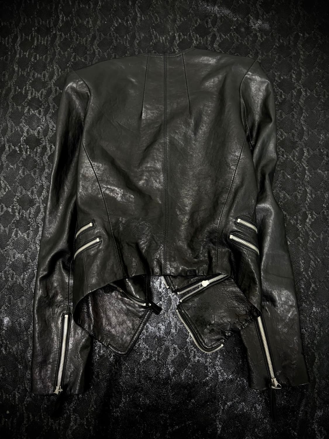 vintage demontable draped jacket 가죽 자켓 상품이미지5
