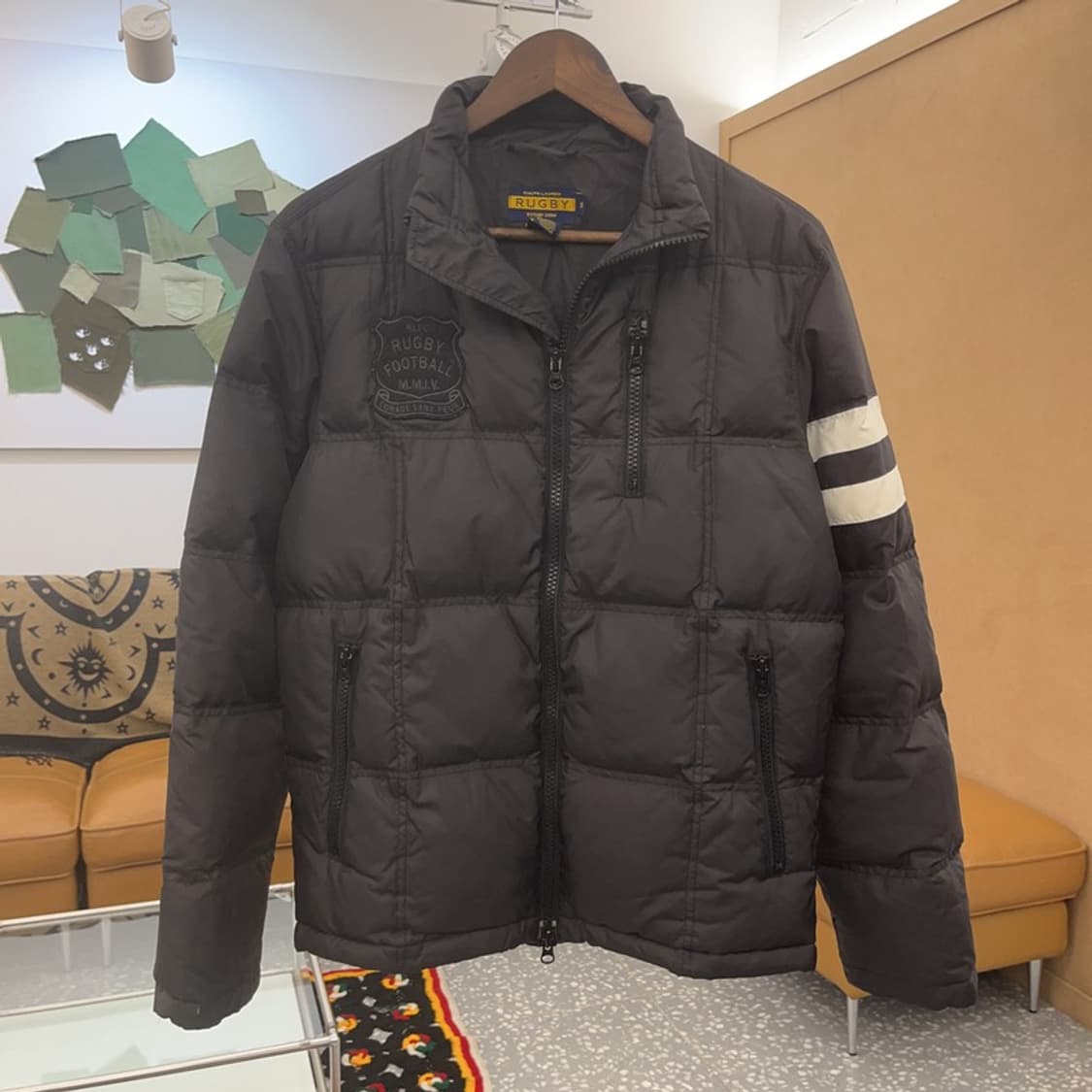 폴로 랄프로렌 럭비 올드스쿨 레트로 완장패치 패딩 S C08015 상품이미지3