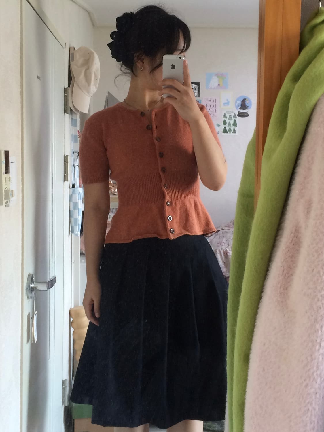 빈티지 반팔 니트 가디건 상품이미지3