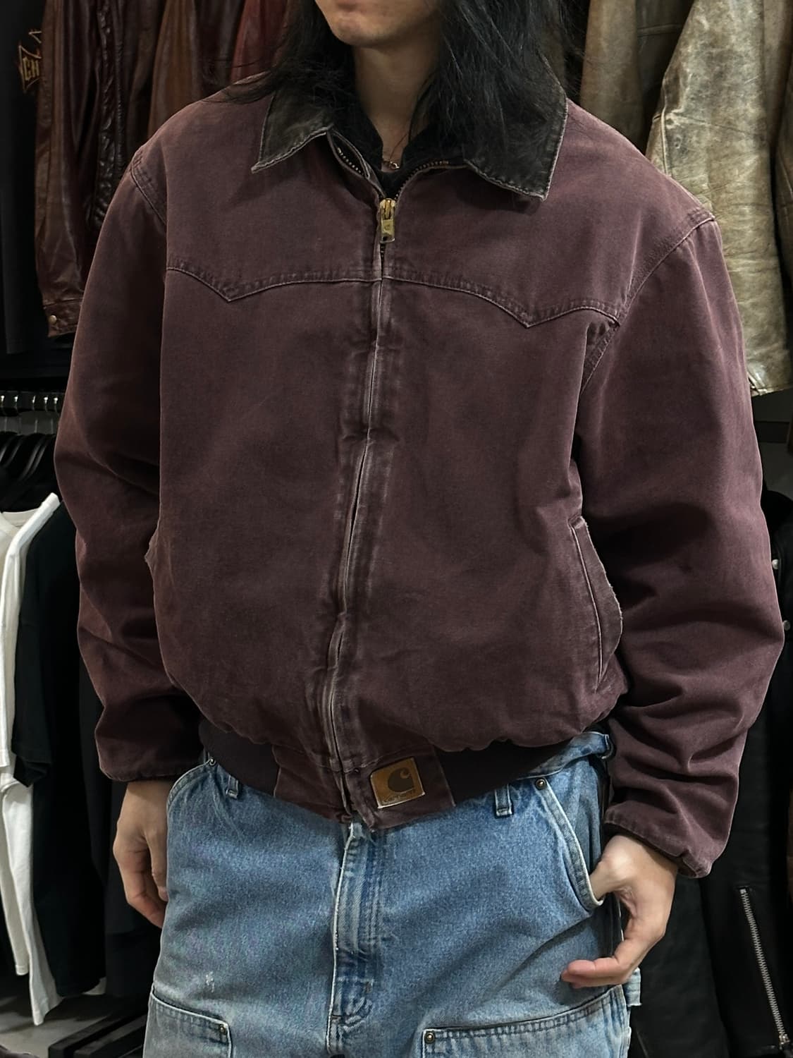 90’s USA Made 칼하트 J14 BRG 칼하트 버건디 디트로이트 상품이미지10