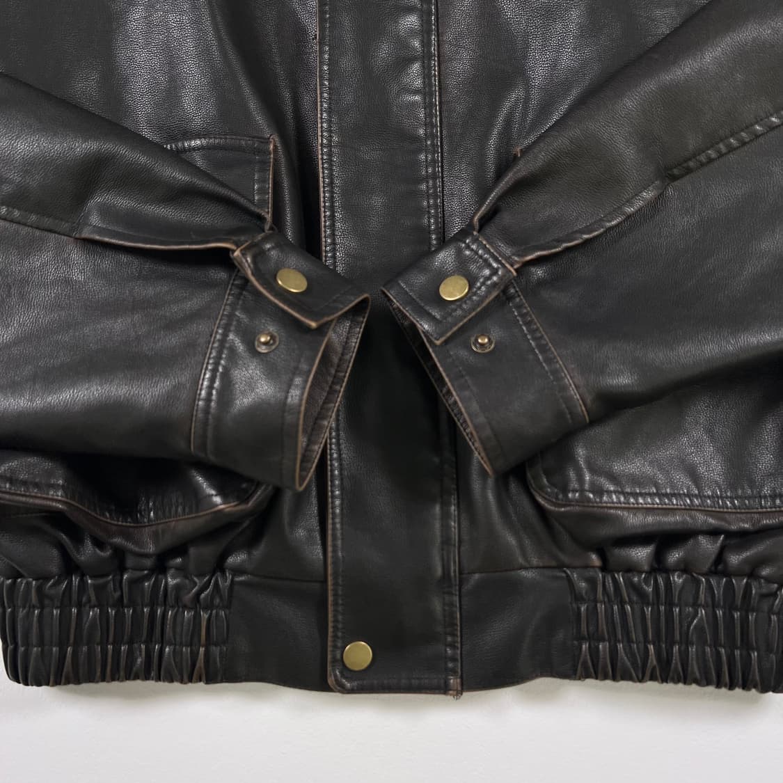 MJ 빈티지 레더 봄버 자켓 상품이미지8