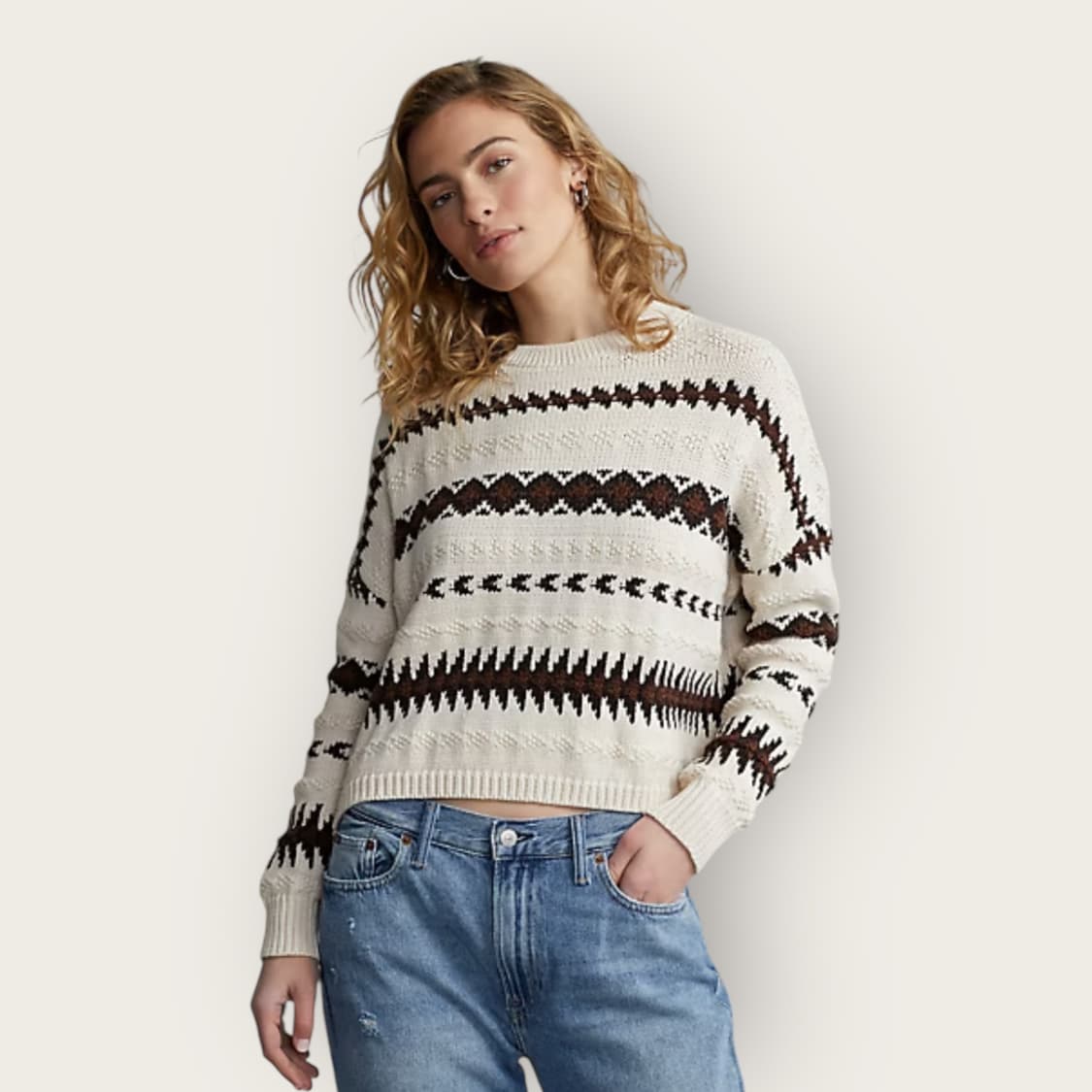 M/ 폴로랄프로렌 신형 지오메트릭 크롭 스웻 니트 상품이미지1