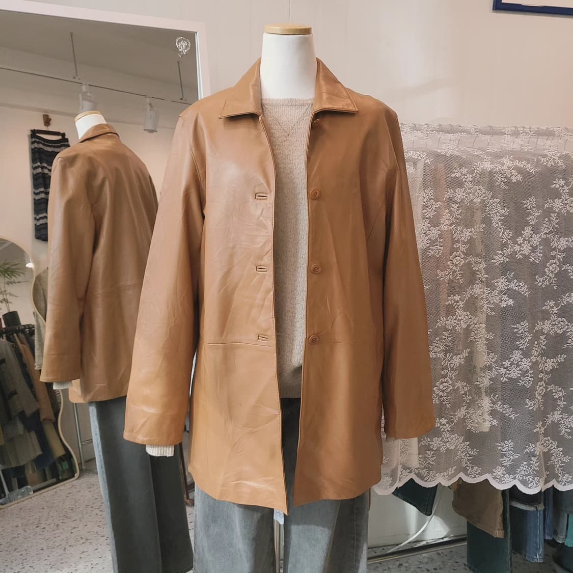 Rigel 캬라멜 양가죽 자켓 상품이미지7