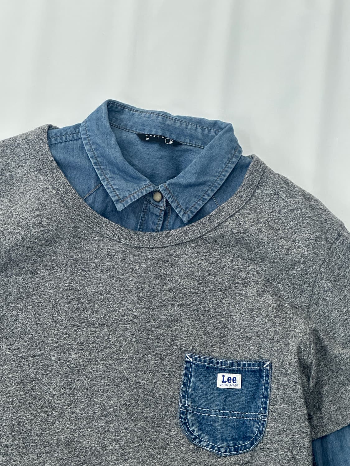 👖재팬 Lee 데님 레이어드 코디세트👖 셔츠 반팔티셔츠 빈티지 상품이미지4