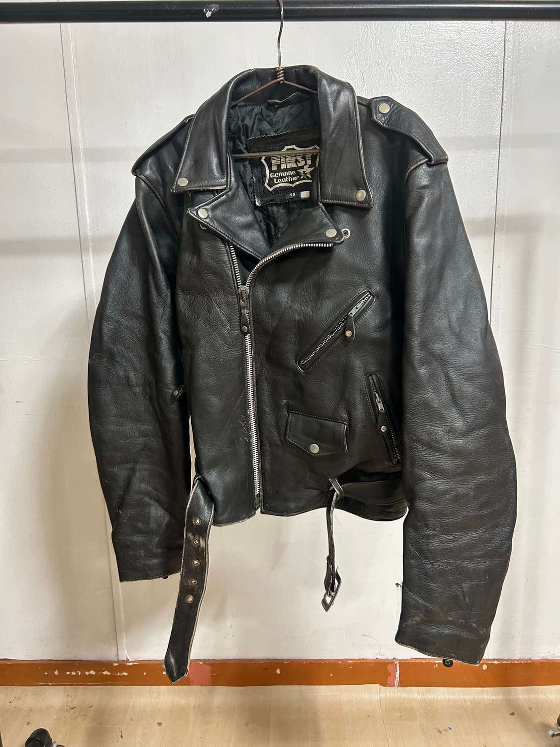 빈티지 레더 라이더 자켓 XL 상품이미지1