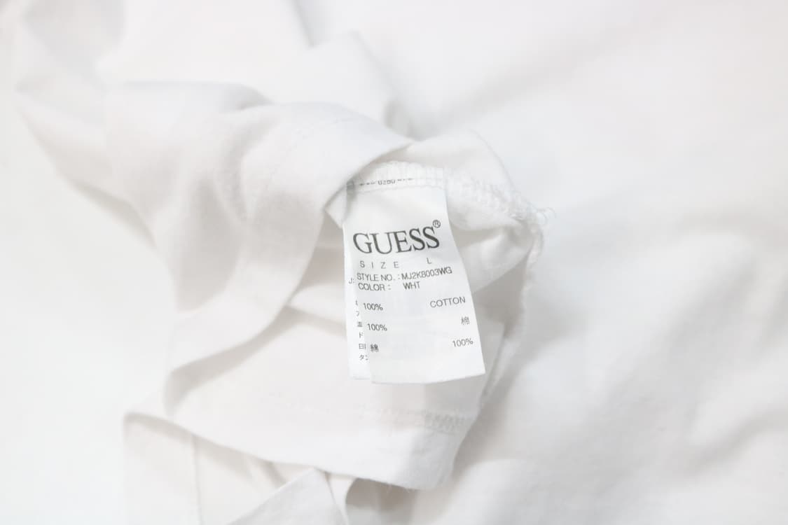 게스 GUESS 빈티지 빅 트라이앵글 로고 화이트 반팔 티셔츠 (L) 상품이미지10