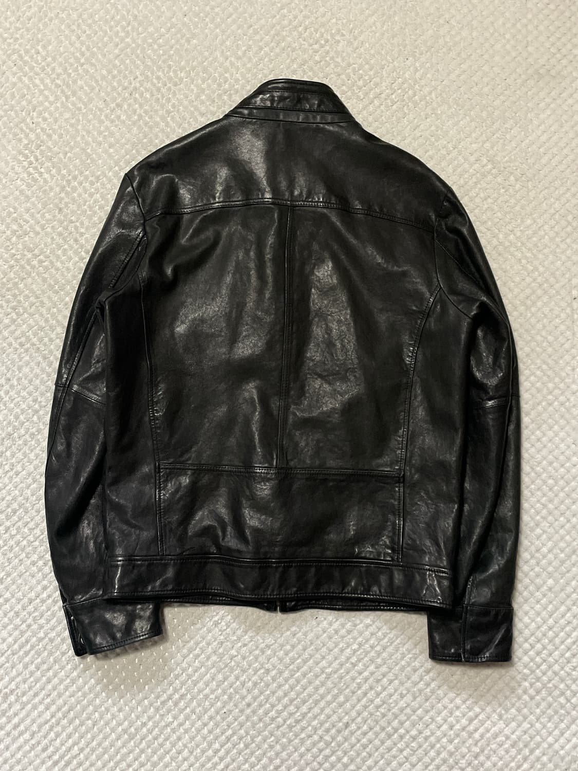 웨스턴 무드 램스킨 양가죽 절개 포켓 레더 자켓 상품이미지2