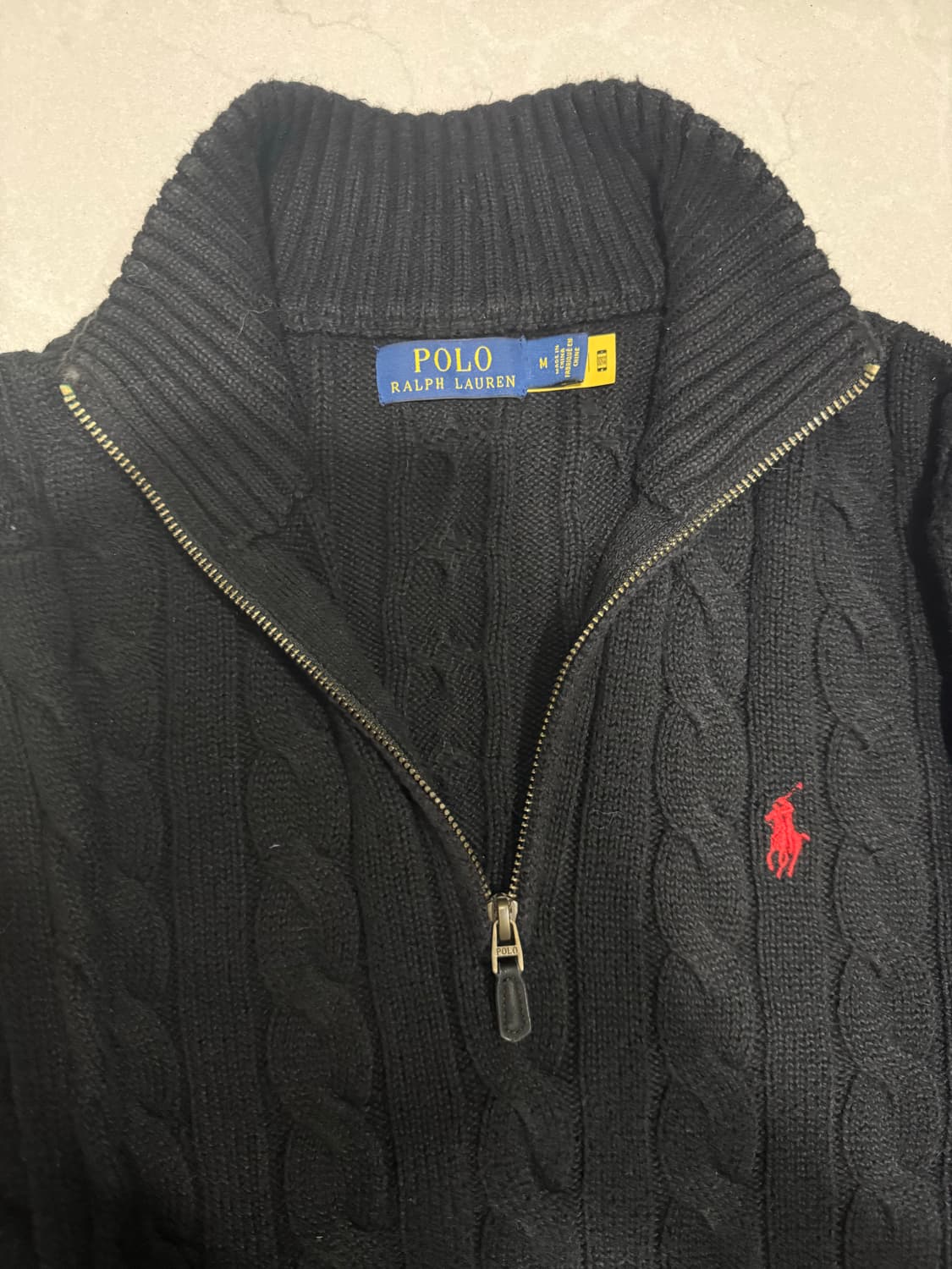 [당일출고,M사이즈] 신형택 폴로 케이블 니트 반집업  상품이미지2