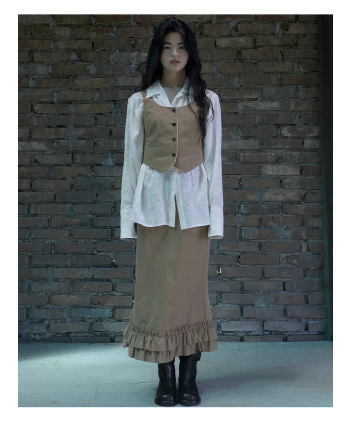Fletta 플레따 코튼 머메이드 스커트 네이비 S 상품이미지1