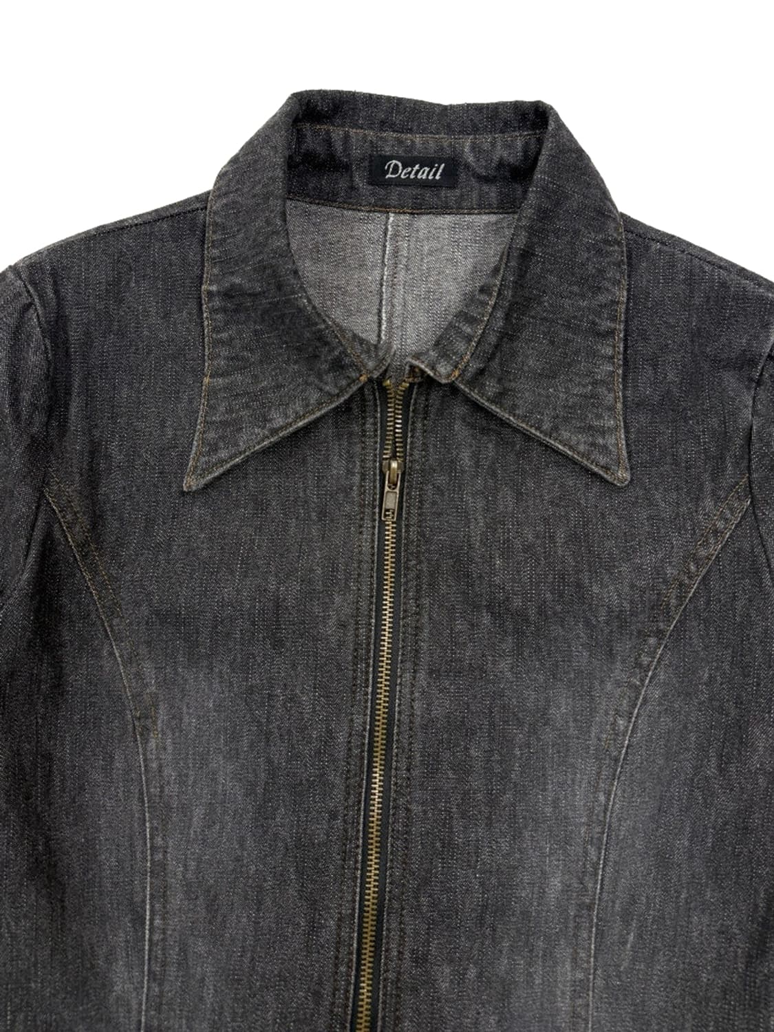 빈티지 Detail 블랙 벨트 포켓 라인 데님 자켓 상품이미지3