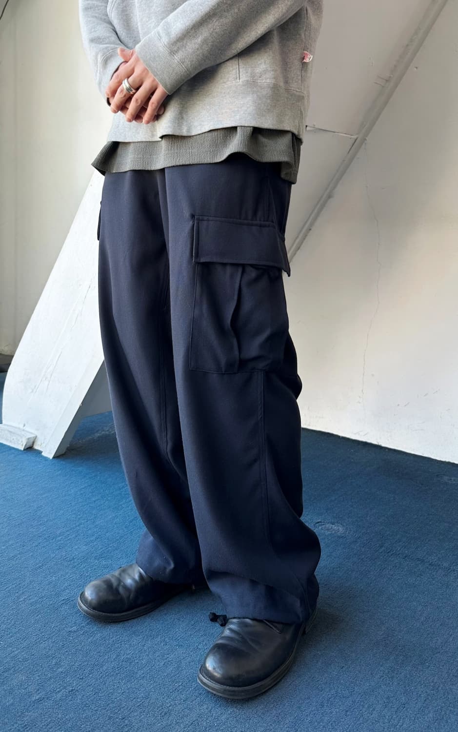 Rayon blend wide easy cargo pants 상품이미지1