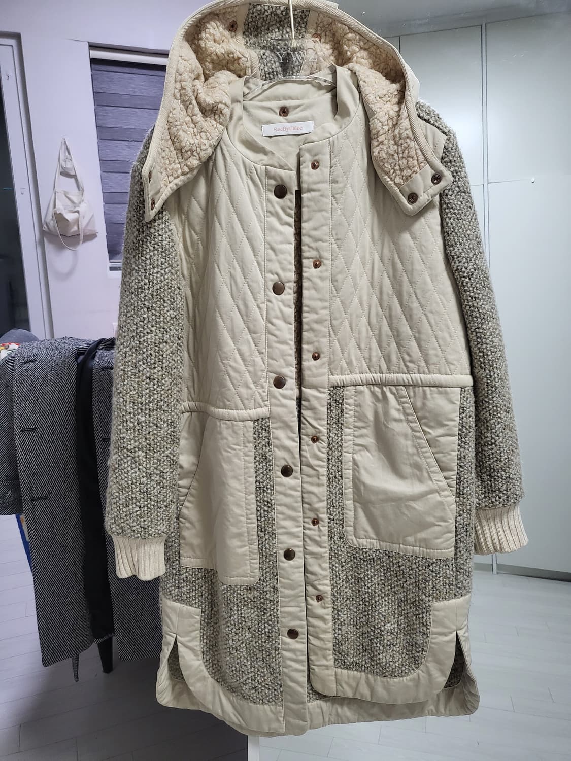 SeeByChloe 씨바이끌로에 퀼팅 후드 코트 34(55사이즈) 상품이미지1