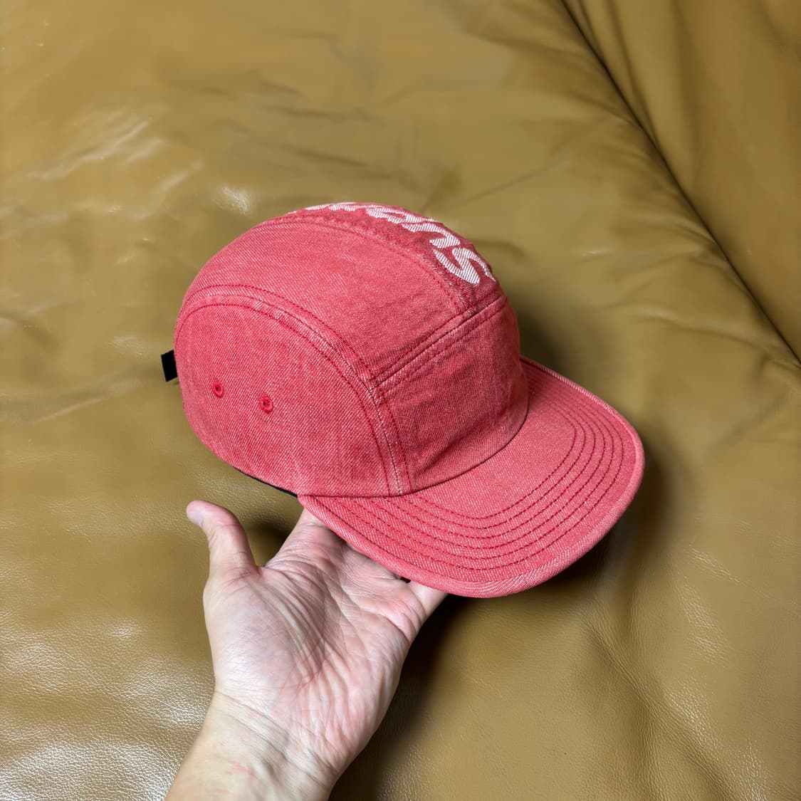 Supreme 슈프림 워시드 데님 레드 캠프캡 모자 (Denim Red) 상품이미지3