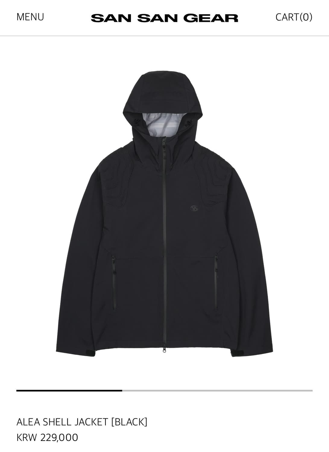 산산기어 ALEA SHELL JACKET [BLACK] 팝니다! 상품이미지6