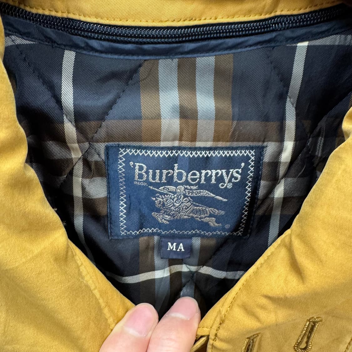 90s 버버리 코치자켓 집업 노바체크 패턴 내피 포인트 옐로우 상품이미지5