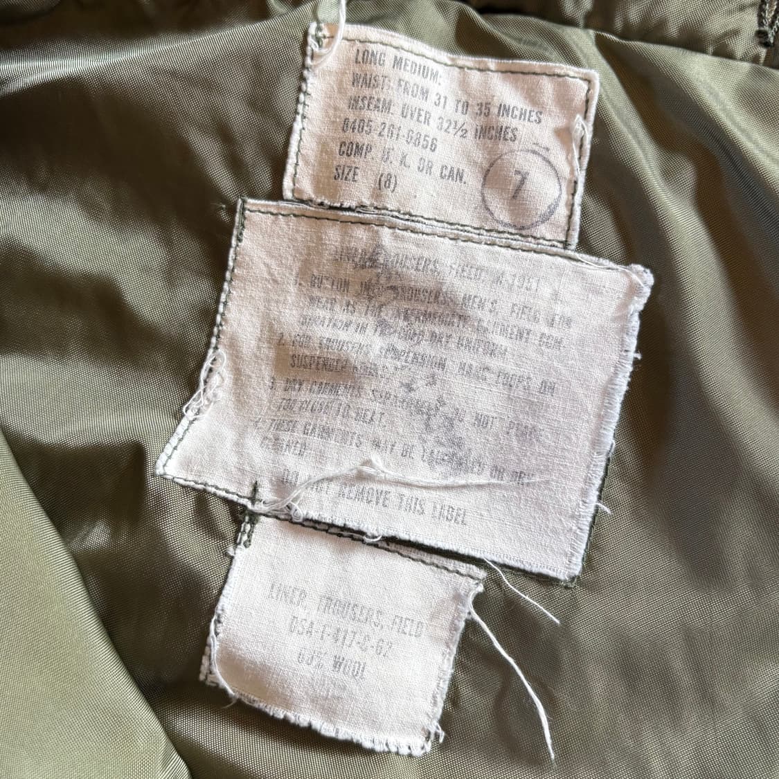 (M-L) 60s US ARMY M-51 필드 라이너 트라우저스 상품이미지6