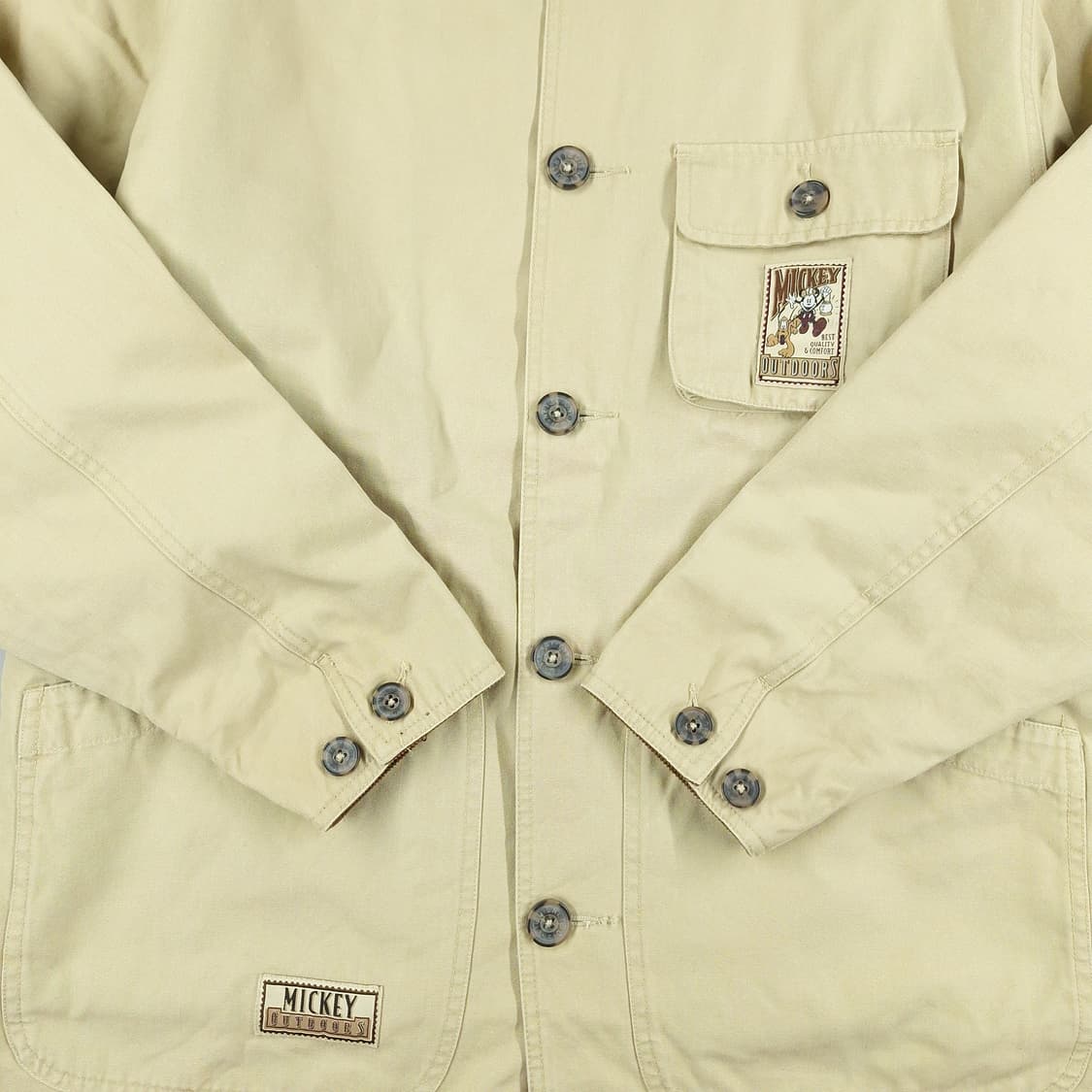 디즈니 00s 베이지 브라운 배색 코듀로이 미키마우스 패디드 캐주얼자켓 상품이미지4