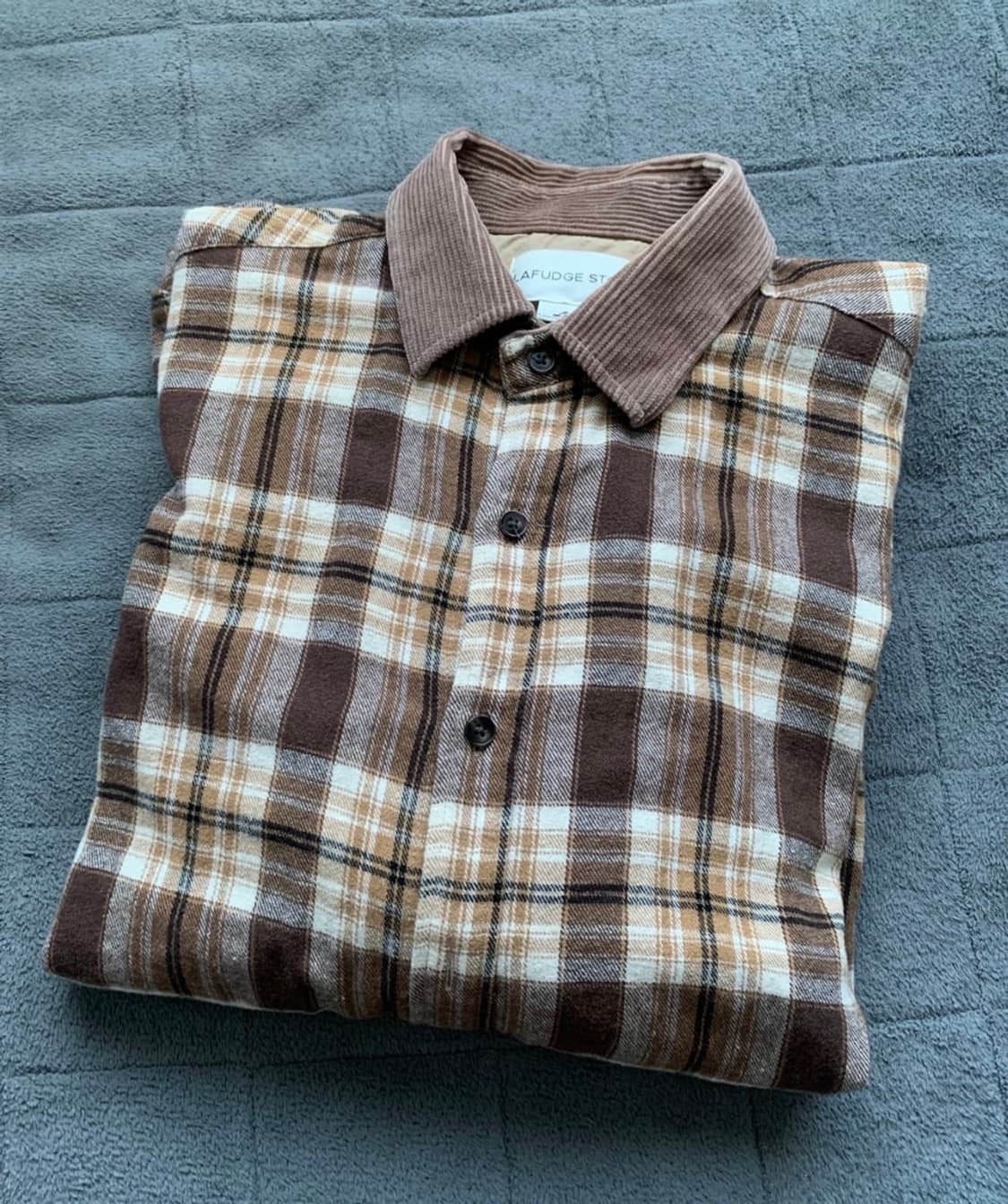 라퍼지스토어 코듀로이 칼라 빅 오버 체 크 셔츠자켓L 상품이미지3