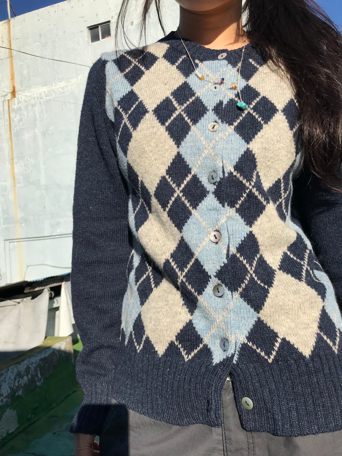 베이비블루 아가일 가디건 상품이미지5