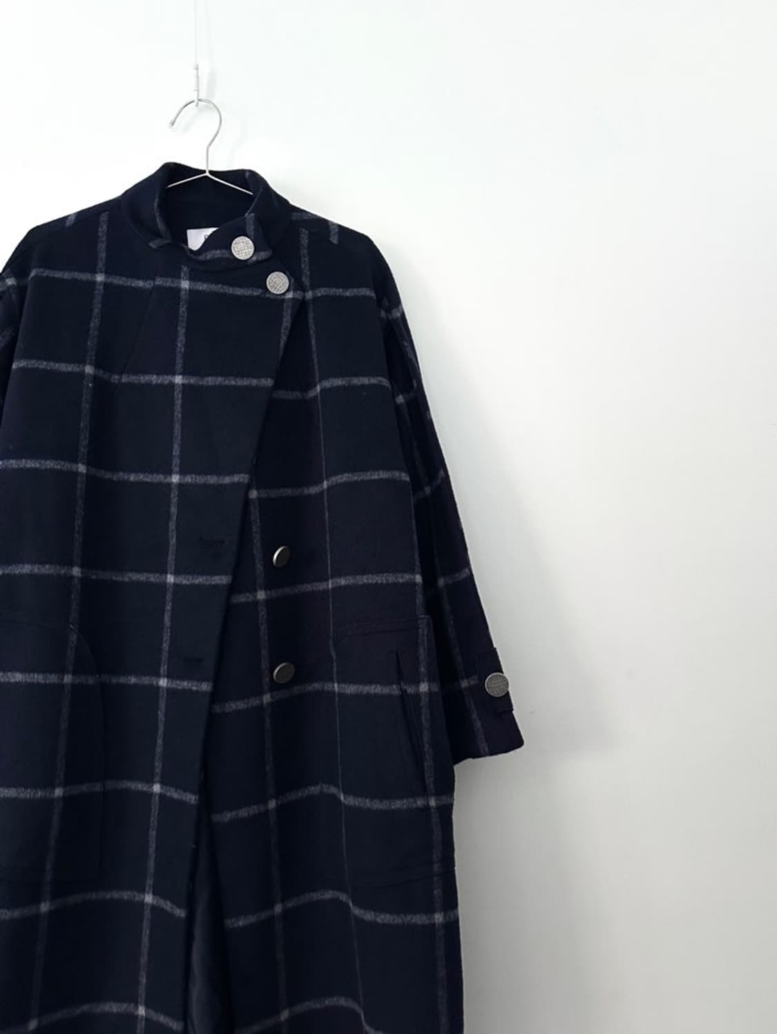 EVA TAILOR check 2 button coat / navy 상품이미지2