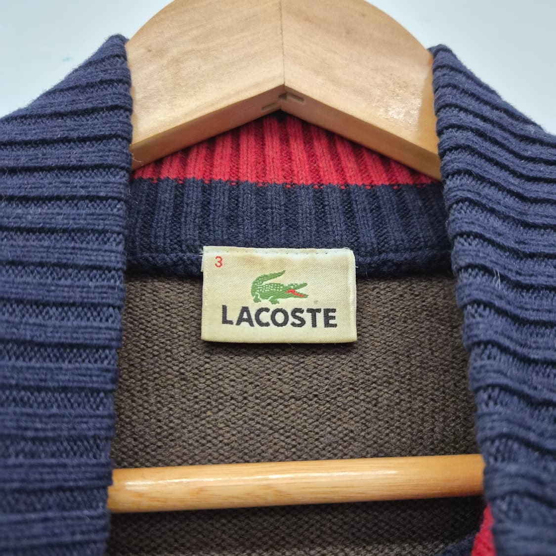 라코스테 스트라이프 패턴 하프넥 니트 남성 L 상품이미지4