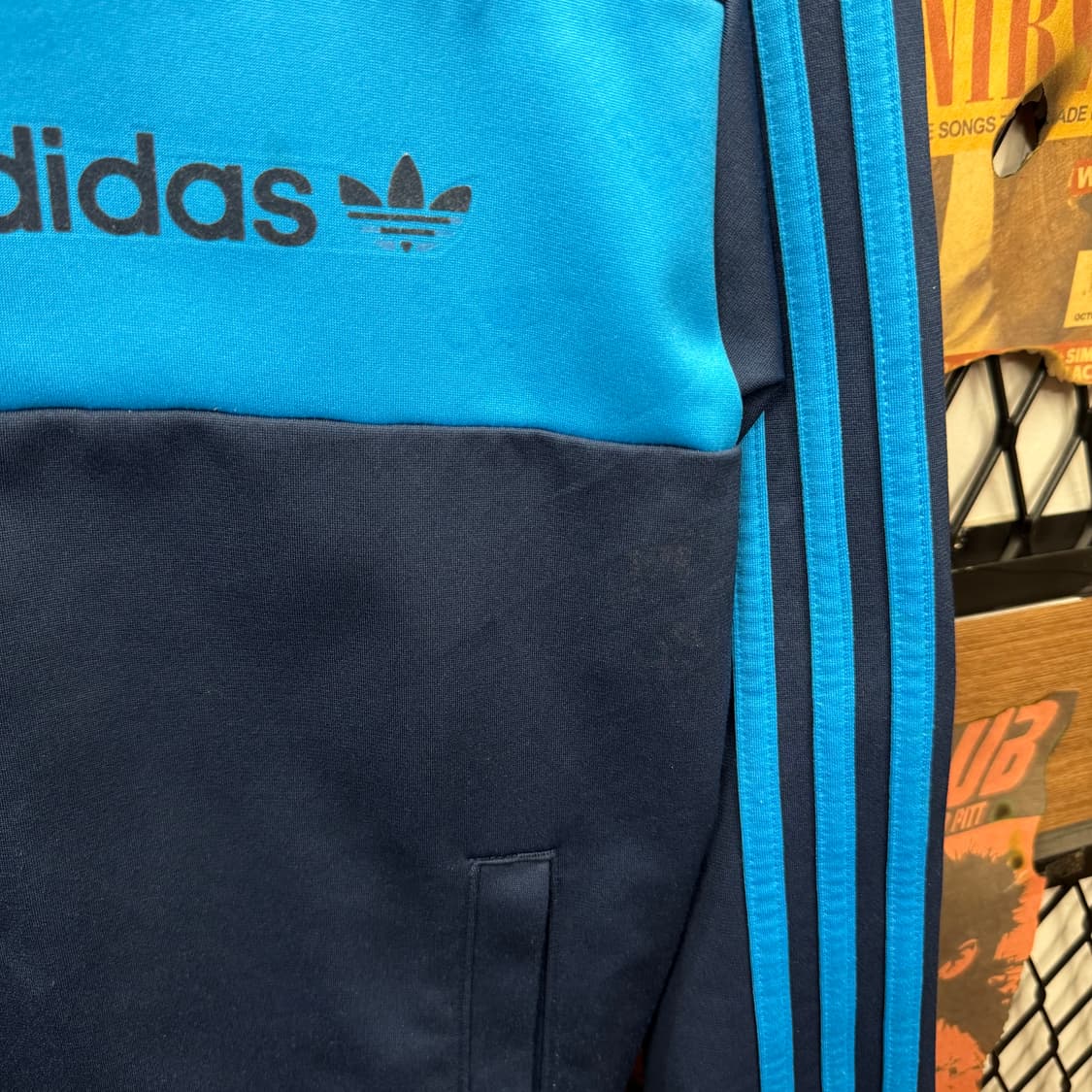 00s 아디다스 트랙자켓 전면 레터링 로고 포인트 네이비 블루 상품이미지9