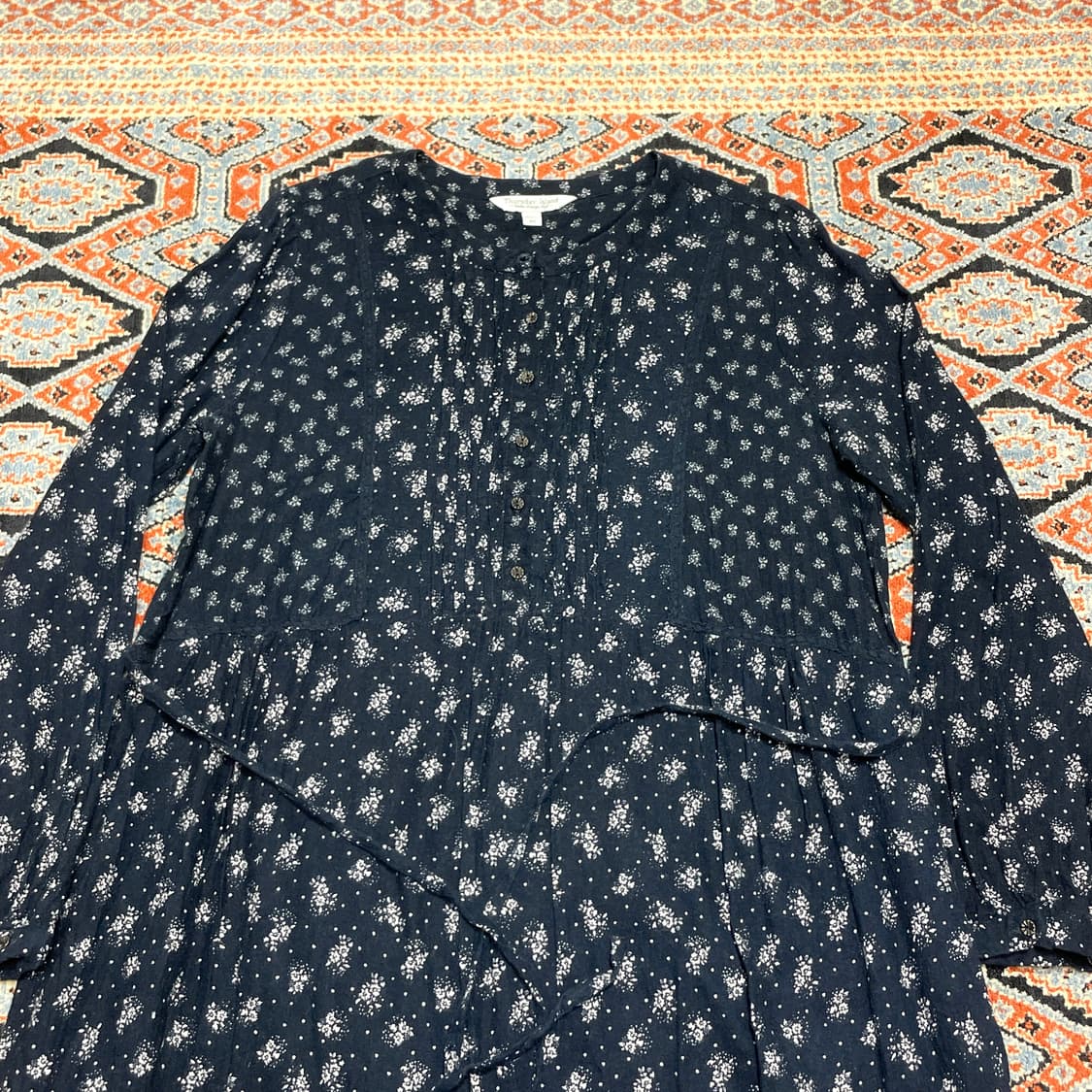 써스데이아일랜드 네이비 보헤미안 롱 원피스 여성S 상품이미지2