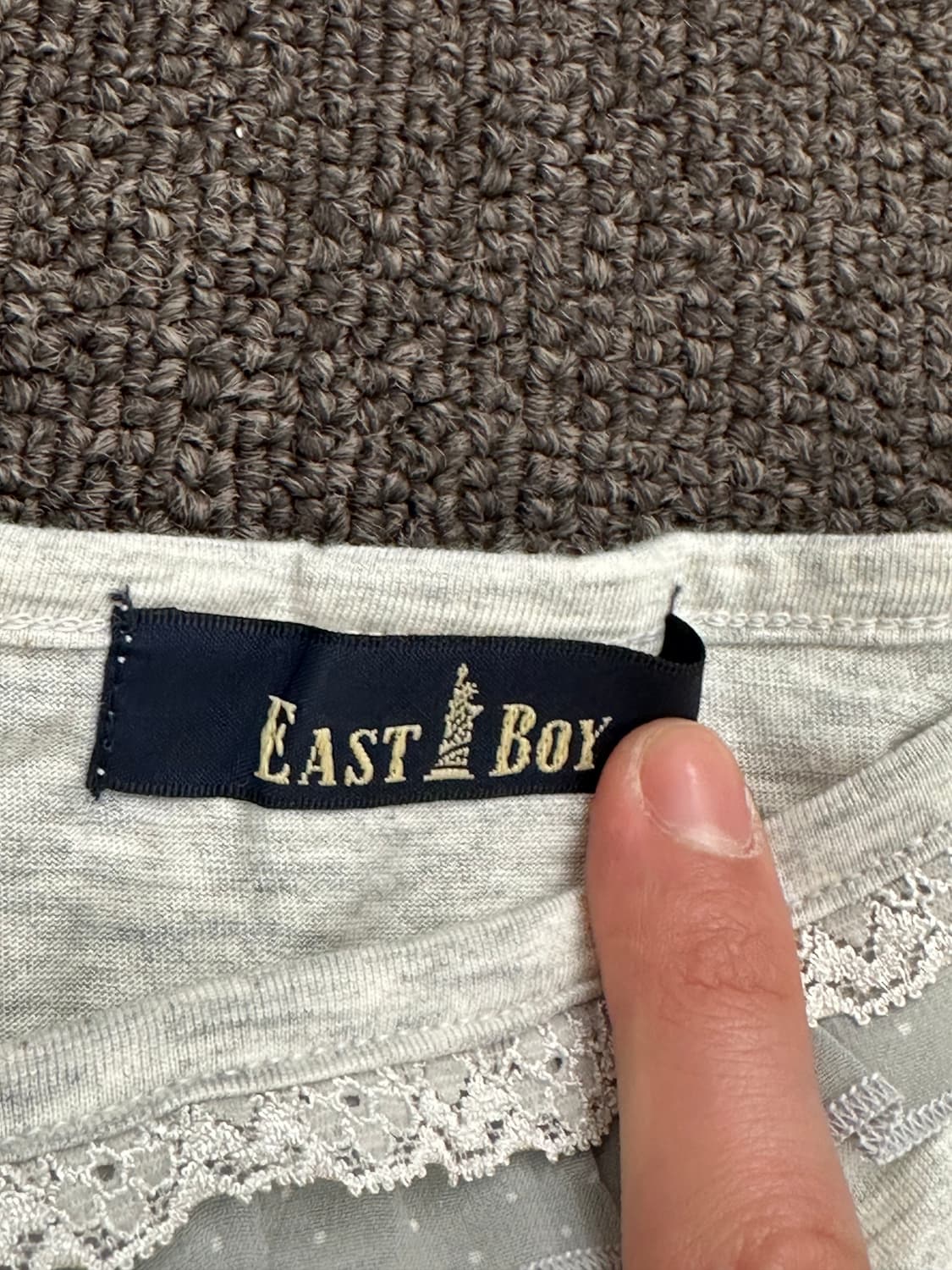 11)EASTBOY vintage 레이스 디테일 그레이 나시 원피스 상품이미지3