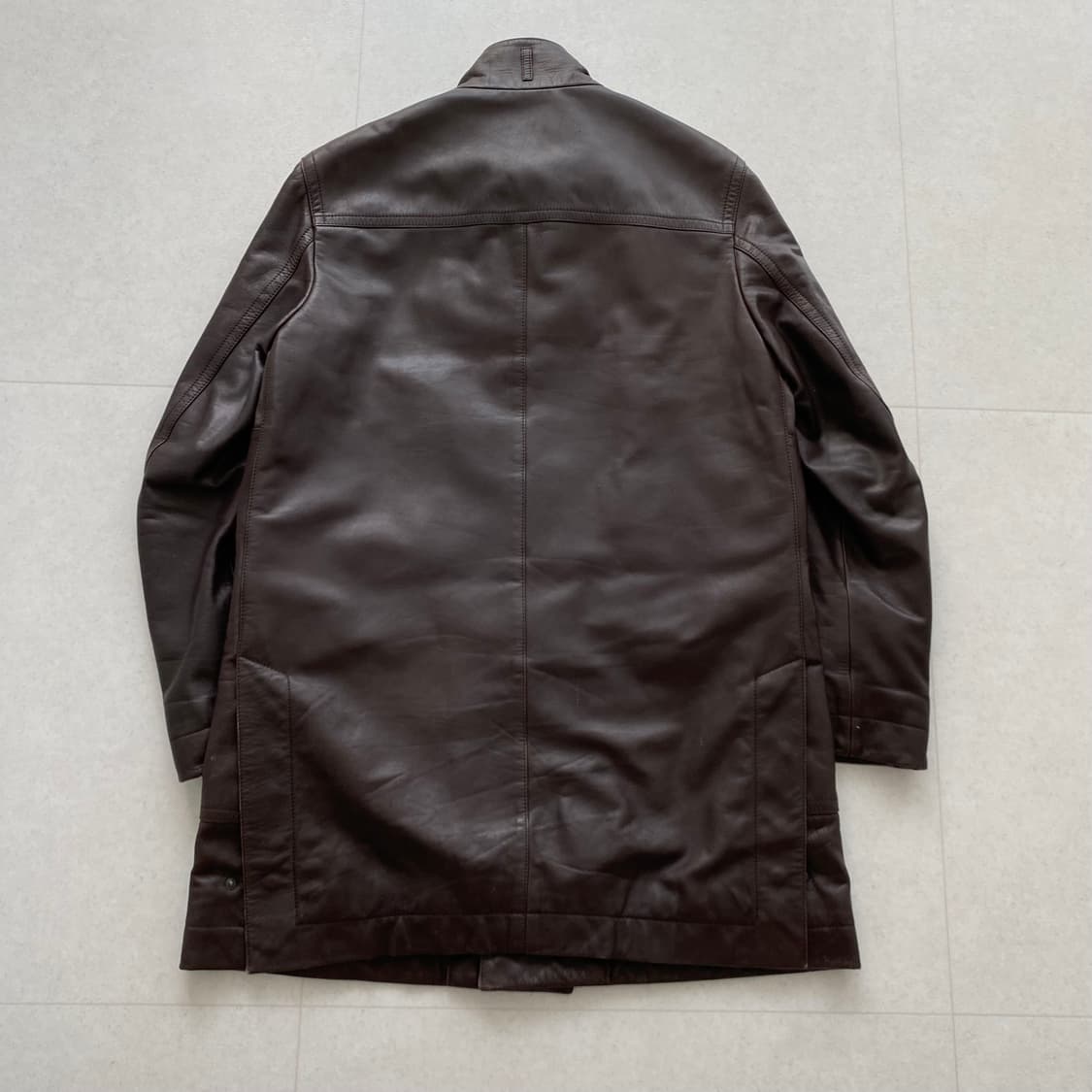 [50] 프라다 스탠카라 레더 카코트 브라운 상품이미지2