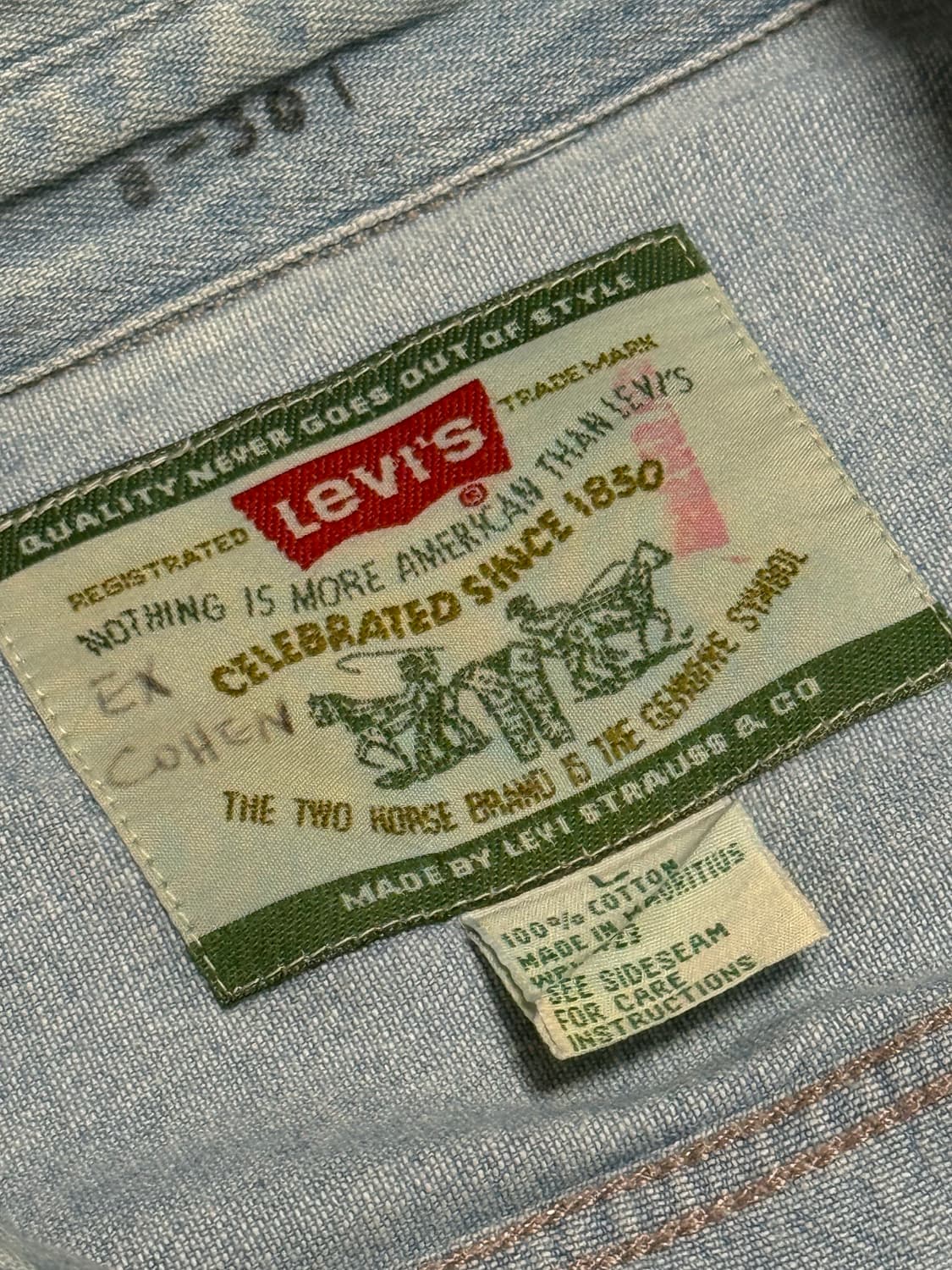 리바이스 연청데님셔츠 Levi’s Denim Shirt [XL] 빈티지 상품이미지8