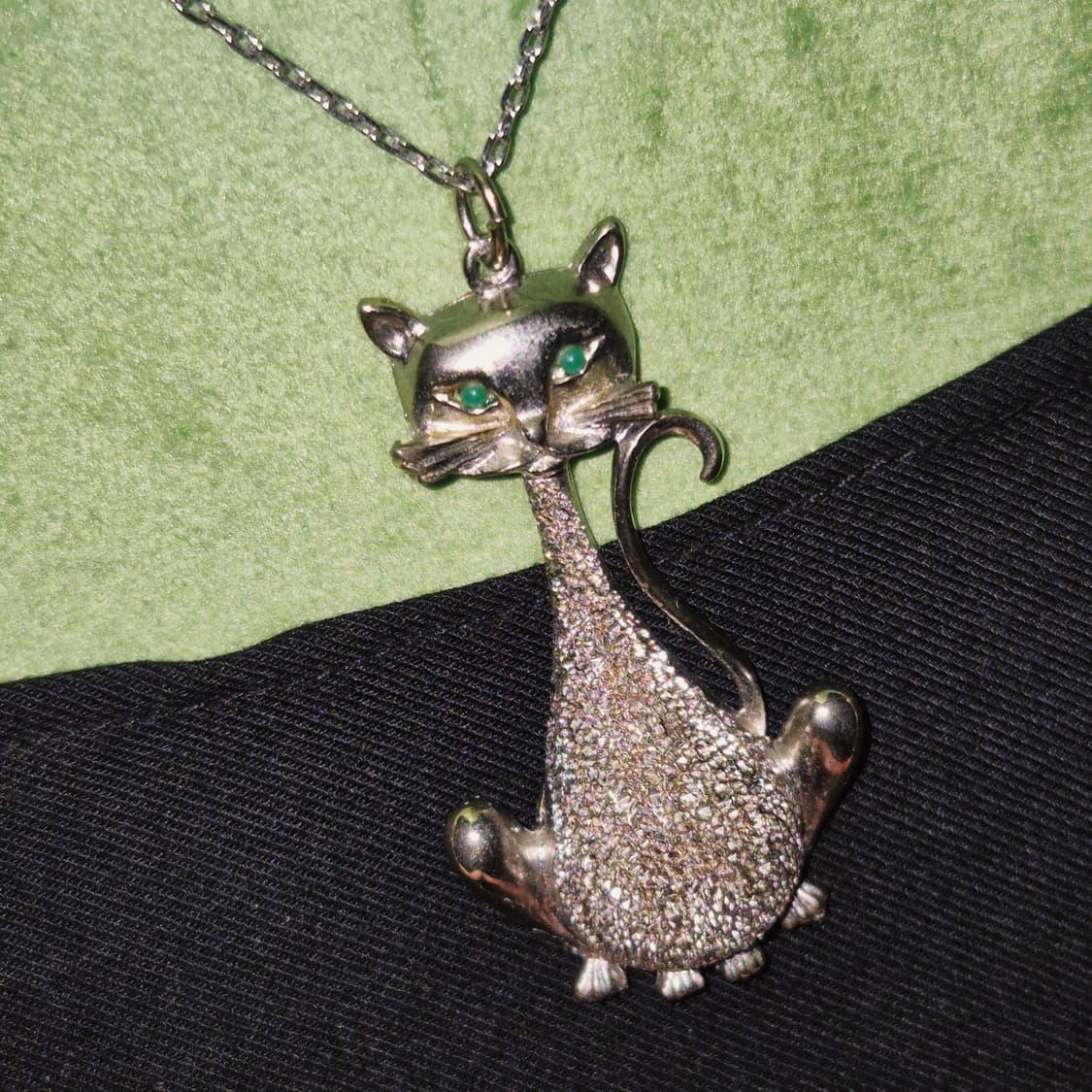 60s 미국 빈티지 크리스탈 고양이 목걸이 상품이미지6